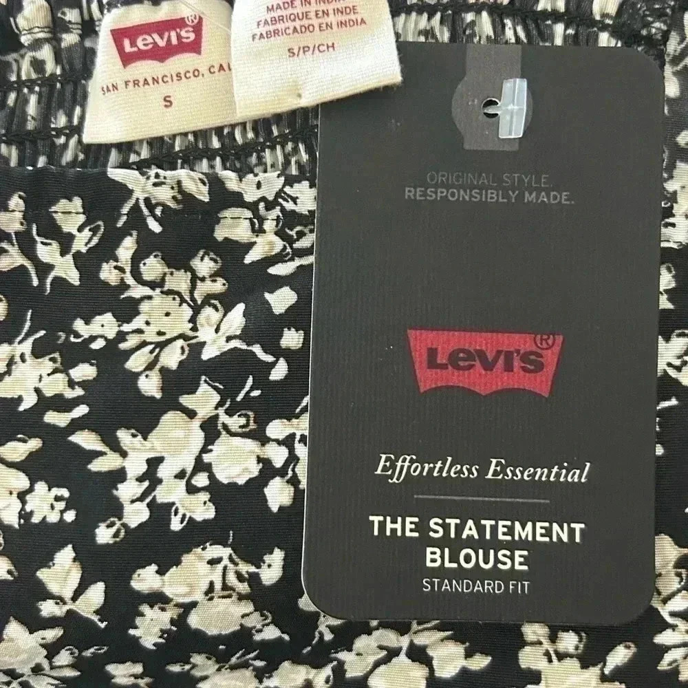 Levi's Women's 3/4 Sleeve The Statement Blouse Standard Fit Sz. Small NWT - Picture 3 of 8